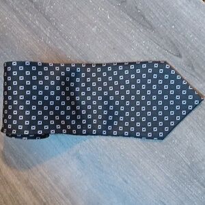 Mattino Italian Silk Tie Black With X Pattern Stitching Ripped